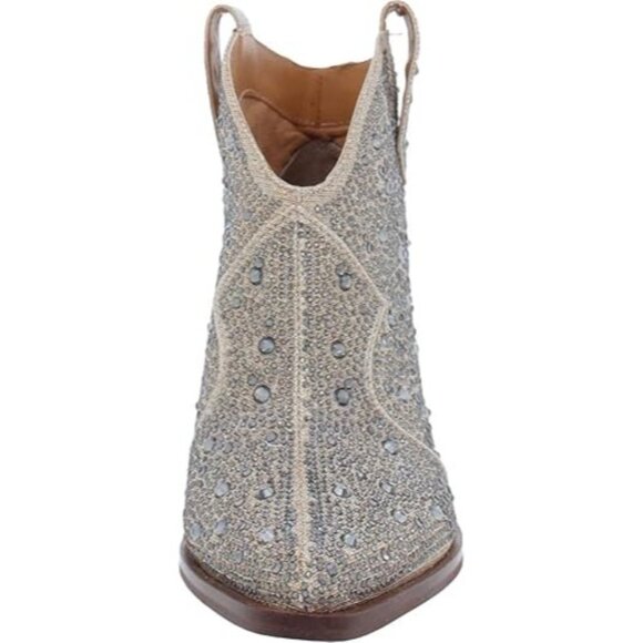 Jessica Simpson Women's Western Boots Zadie 2 Rhinestone Pointed Toe Gold Size 5 - Picture 3 of 4